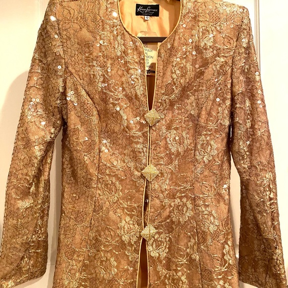 Karen Laurence by Matthew lace w/sequin Jacket 6 - Picture 1 of 4